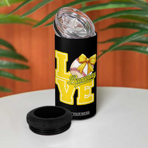 Vintage Banana Coquette Bow 4 in 1 Can Cooler Tumbler LOVE Baseball Fan Sport Lover TS02 Print Your Wear