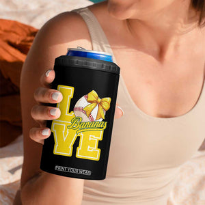 Vintage Banana Coquette Bow 4 in 1 Can Cooler Tumbler LOVE Baseball Fan Sport Lover TS02 Print Your Wear