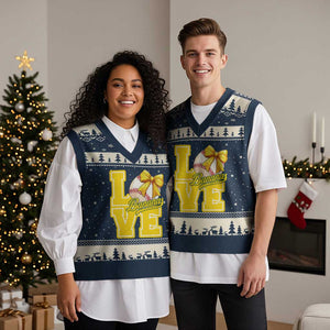 Vintage Banana Coquette Bow V-Neck Knit Sweater Vest LOVE Baseball Fan Sport Lover TS02 Navy Beige Print Your Wear