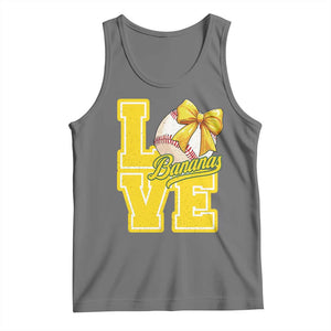 Vintage Banana Coquette Bow Tank Top LOVE Baseball Fan Sport Lover TS02 Black Heather Print Your Wear