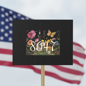 Funny 8647 Subtle Sarcasm Protest Sign Floral Boho Style TS02 Horizontal 18" × 24" Black Print Your Wear