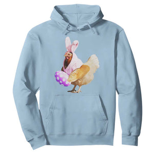 Funny Chicken Bunny Hoodie Happy Easter Eggs Farm TS02 Light Blue Print Your Wear