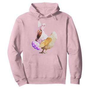 Funny Chicken Bunny Hoodie Happy Easter Eggs Farm TS02 Light Pink Print Your Wear