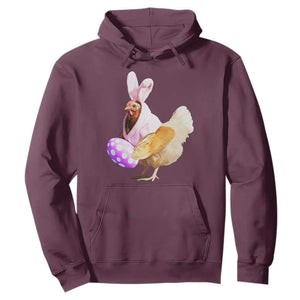 Funny Chicken Bunny Hoodie Happy Easter Eggs Farm TS02 Maroon Print Your Wear