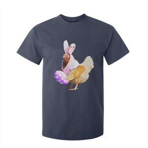Funny Chicken Bunny T Shirt For Kid Happy Easter Eggs Farm TS02 Navy Print Your Wear