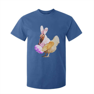 Funny Chicken Bunny T Shirt For Kid Happy Easter Eggs Farm TS02 Royal Blue Print Your Wear