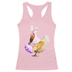 Funny Chicken Bunny Racerback Tank Top Happy Easter Eggs Farm TS02 Light Pink Print Your Wear