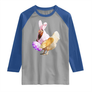 Funny Chicken Bunny Raglan Shirt Happy Easter Eggs Farm TS02 Sport Gray Royal Print Your Wear