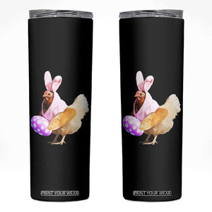 Funny Chicken Bunny Skinny Tumbler Happy Easter Eggs Farm TS02 Black Print Your Wear
