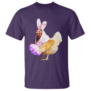Funny Chicken Bunny T Shirt Happy Easter Eggs Farm TS02 Purple Print Your Wear