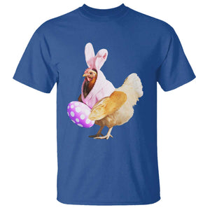 Funny Chicken Bunny T Shirt Happy Easter Eggs Farm TS02 Royal Blue Print Your Wear