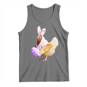 Funny Chicken Bunny Tank Top Happy Easter Eggs Farm TS02 Black Heather Print Your Wear