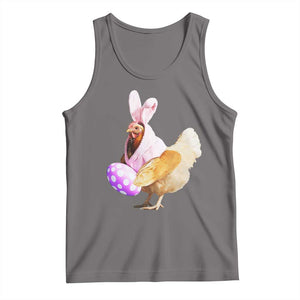Funny Chicken Bunny Tank Top Happy Easter Eggs Farm TS02 Deep Heather Print Your Wear