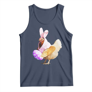 Funny Chicken Bunny Tank Top Happy Easter Eggs Farm TS02 Navy Print Your Wear