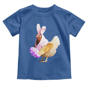 Funny Chicken Bunny Toddler T Shirt Happy Easter Eggs Farm TS02 Royal Blue Print Your Wear