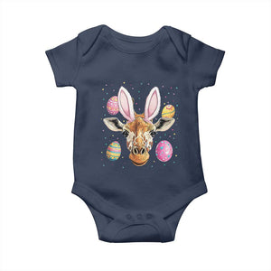 Funny Giraffe Bunny Baby Onesie Happy Easter Day Sunday TS02 Navy Print Your Wear