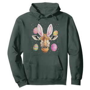 Funny Giraffe Bunny Hoodie Happy Easter Day Sunday TS02 Dark Forest Green Print Your Wear