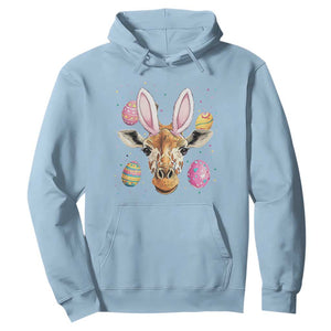 Funny Giraffe Bunny Hoodie Happy Easter Day Sunday TS02 Light Blue Print Your Wear