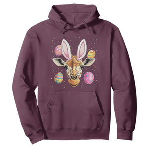 Funny Giraffe Bunny Hoodie Happy Easter Day Sunday TS02 Maroon Print Your Wear