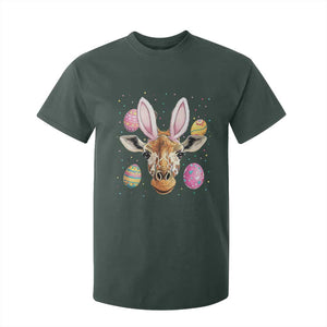 Funny Giraffe Bunny T Shirt For Kid Happy Easter Day Sunday TS02 Dark Forest Green Print Your Wear