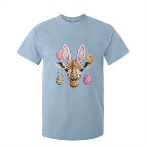 Funny Giraffe Bunny T Shirt For Kid Happy Easter Day Sunday TS02 Light Blue Print Your Wear