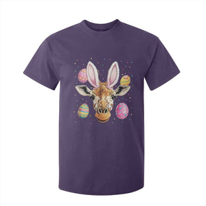 Funny Giraffe Bunny T Shirt For Kid Happy Easter Day Sunday TS02 Purple Print Your Wear