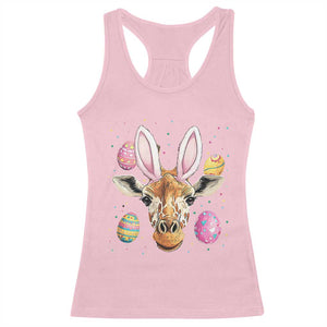 Funny Giraffe Bunny Racerback Tank Top Happy Easter Day Sunday TS02 Light Pink Print Your Wear