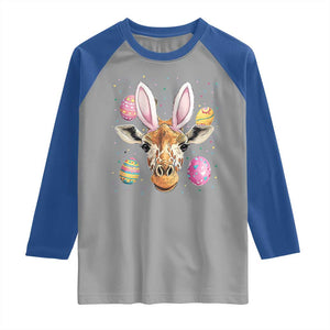 Funny Giraffe Bunny Raglan Shirt Happy Easter Day Sunday TS02 Sport Gray Royal Print Your Wear