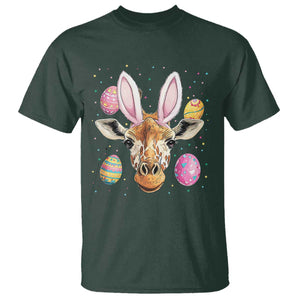 Funny Giraffe Bunny T Shirt Happy Easter Day Sunday TS02 Dark Forest Green Print Your Wear
