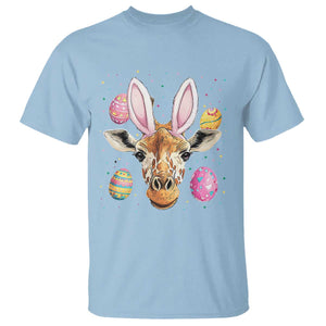 Funny Giraffe Bunny T Shirt Happy Easter Day Sunday TS02 Light Blue Print Your Wear