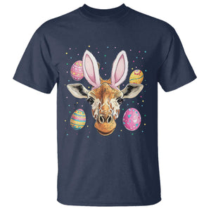 Funny Giraffe Bunny T Shirt Happy Easter Day Sunday TS02 Navy Print Your Wear