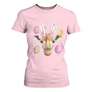 Funny Giraffe Bunny T Shirt For Women Happy Easter Day Sunday TS02 Light Pink Print Your Wear