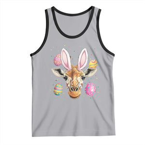 Funny Giraffe Bunny Tank Top Happy Easter Day Sunday TS02 Athletic Heather Black Print Your Wear