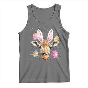 Funny Giraffe Bunny Tank Top Happy Easter Day Sunday TS02 Black Heather Print Your Wear