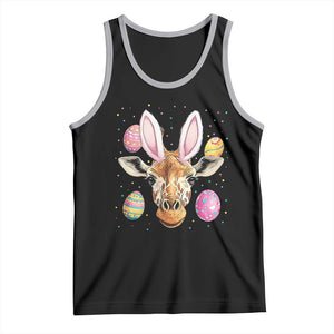 Funny Giraffe Bunny Tank Top Happy Easter Day Sunday TS02 Black Athletic Heather Print Your Wear