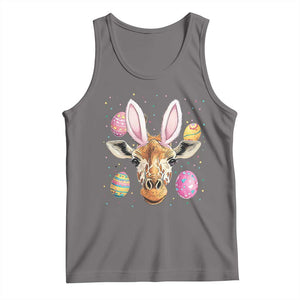 Funny Giraffe Bunny Tank Top Happy Easter Day Sunday TS02 Deep Heather Print Your Wear