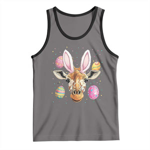 Funny Giraffe Bunny Tank Top Happy Easter Day Sunday TS02 Deep Heather Black Print Your Wear