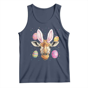 Funny Giraffe Bunny Tank Top Happy Easter Day Sunday TS02 Navy Print Your Wear