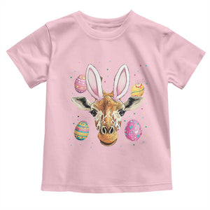 Funny Giraffe Bunny Toddler T Shirt Happy Easter Day Sunday TS02 Light Pink Print Your Wear