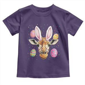 Funny Giraffe Bunny Toddler T Shirt Happy Easter Day Sunday TS02 Purple Print Your Wear