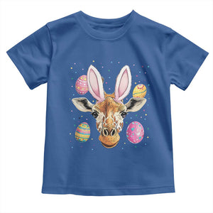 Funny Giraffe Bunny Toddler T Shirt Happy Easter Day Sunday TS02 Royal Blue Print Your Wear