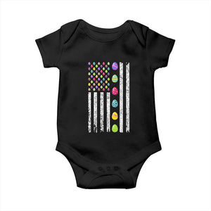 Easter Eggs American Flag Patriotic Baby Onesie Happy Easter Day TS02 Black Print Your Wear