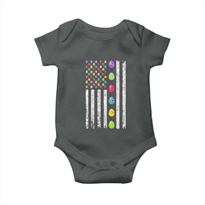 Easter Eggs American Flag Patriotic Baby Onesie Happy Easter Day TS02 Dark Heather Print Your Wear
