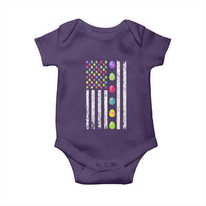 Easter Eggs American Flag Patriotic Baby Onesie Happy Easter Day TS02 Purple Print Your Wear