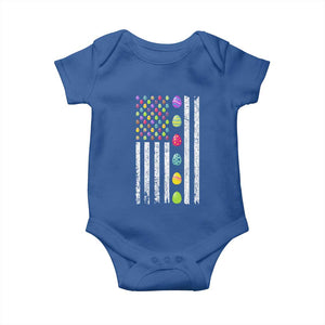 Easter Eggs American Flag Patriotic Baby Onesie Happy Easter Day TS02 Royal Blue Print Your Wear