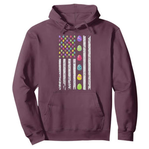 Easter Eggs American Flag Patriotic Hoodie Happy Easter Day TS02 Maroon Print Your Wear