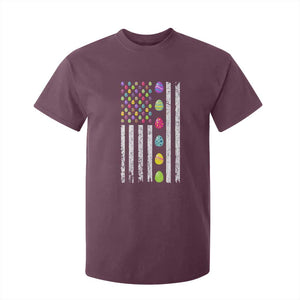 Easter Eggs American Flag Patriotic T Shirt For Kid Happy Easter Day TS02 Maroon Print Your Wear