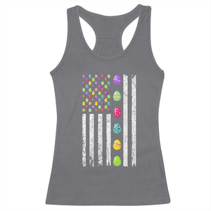 Easter Eggs American Flag Patriotic Racerback Tank Top Happy Easter Day TS02 Charcoal Print Your Wear
