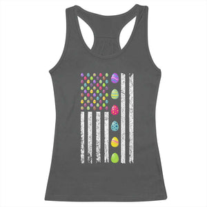 Easter Eggs American Flag Patriotic Racerback Tank Top Happy Easter Day TS02 Dark Heather Print Your Wear