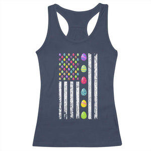 Easter Eggs American Flag Patriotic Racerback Tank Top Happy Easter Day TS02 Navy Print Your Wear